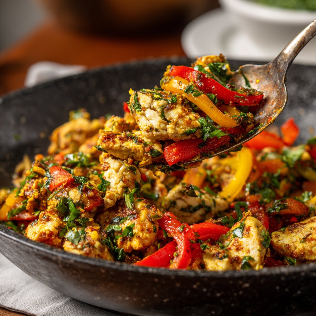 Kalorienarme Gemüsepfanne Mit Hähnchen