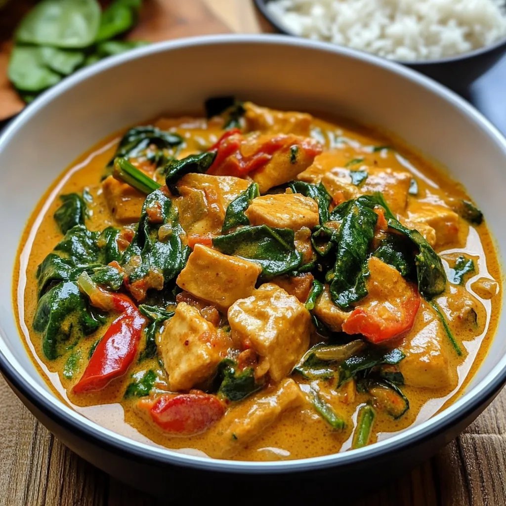 Süßkartoffel-Curry mit Spinat