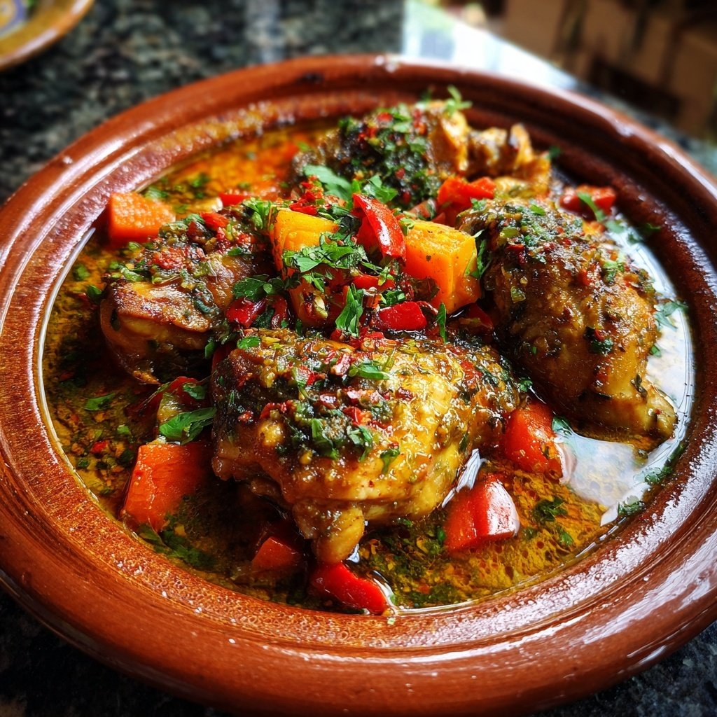 Internationale Küche Marokkanisches Hähnchen-Tagine
