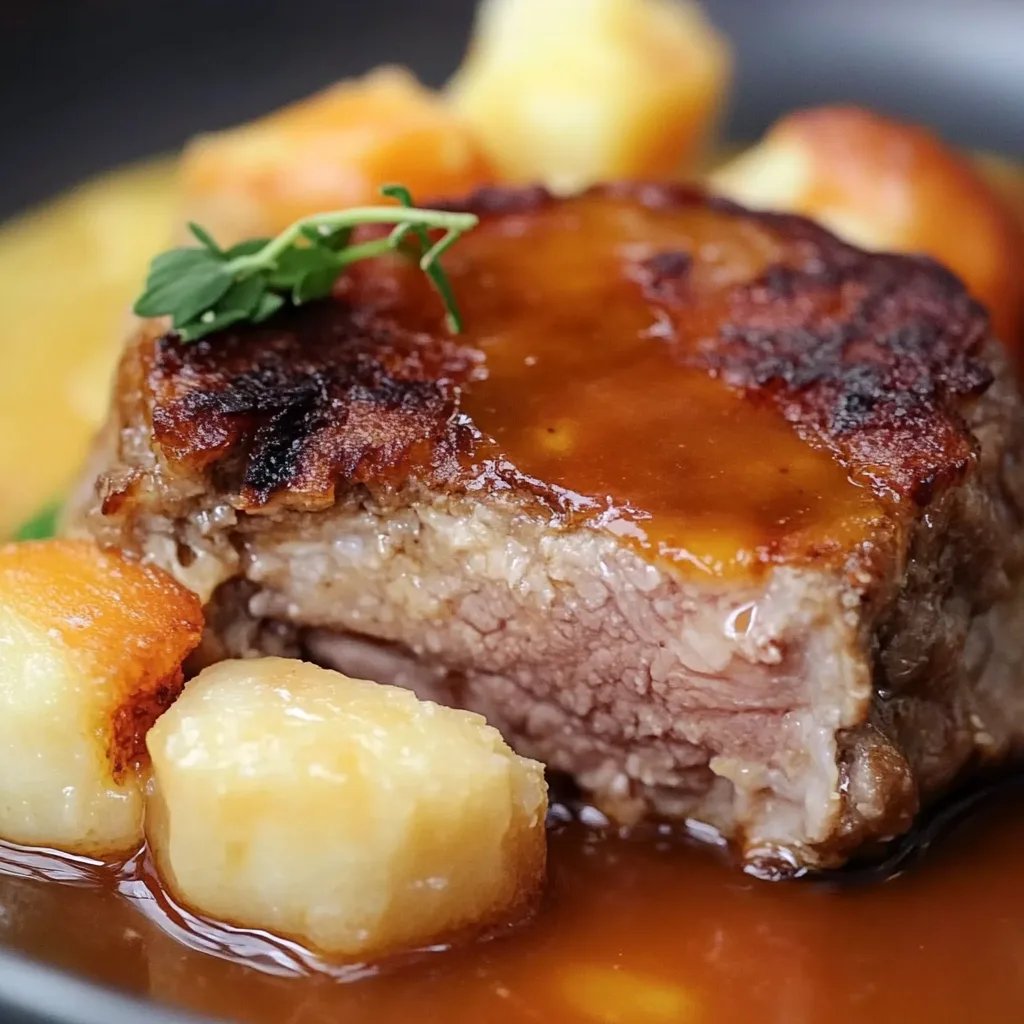 Hackbraten mit Knödelhaube