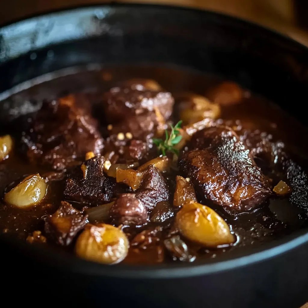 Wildschweinegulasch mit frischen Pilzen und Rinderbauchspeck