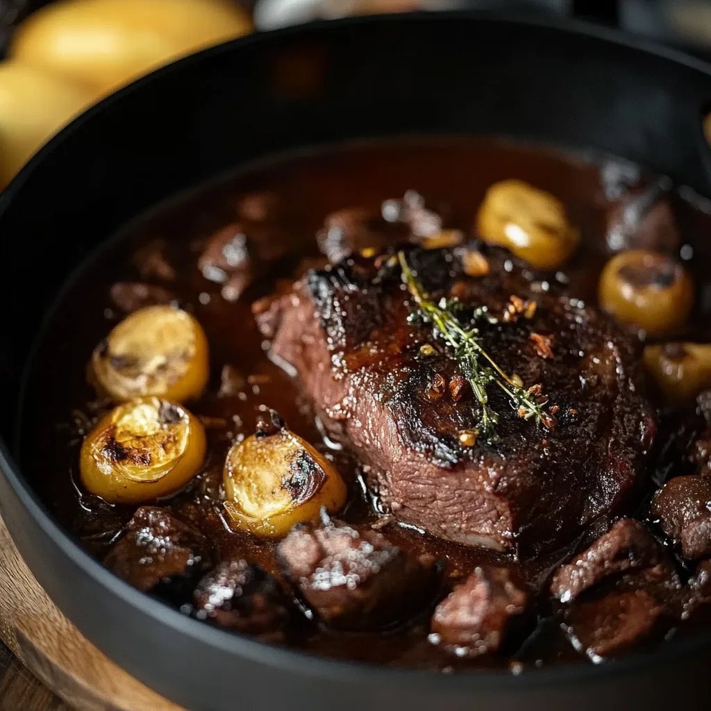 Rehgulasch mit frischen Pilzen und Speck