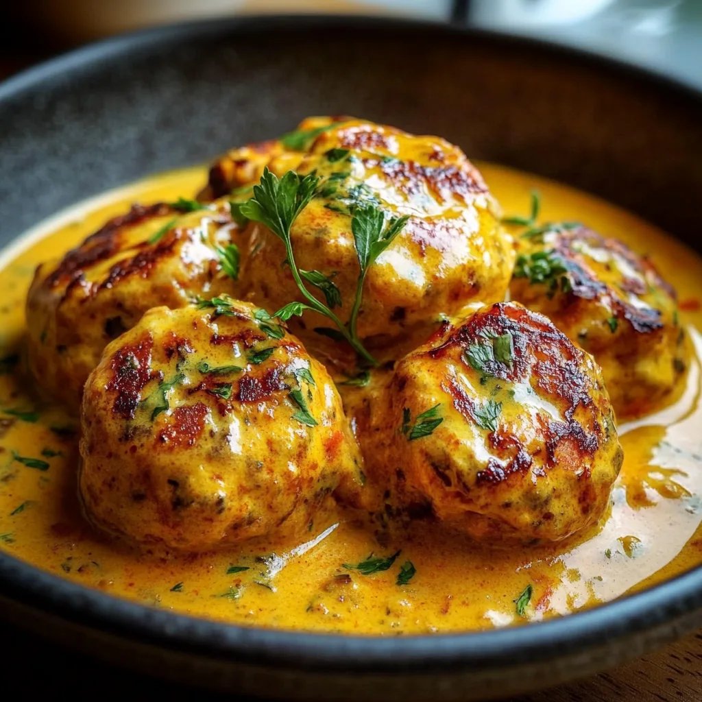 Linsenbällchen in Curry-Sauce