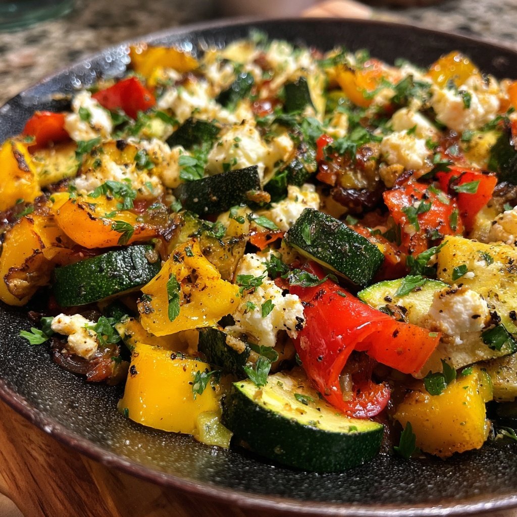 Gesund & Leicht Mediterrane Gemüsepfanne mit Feta