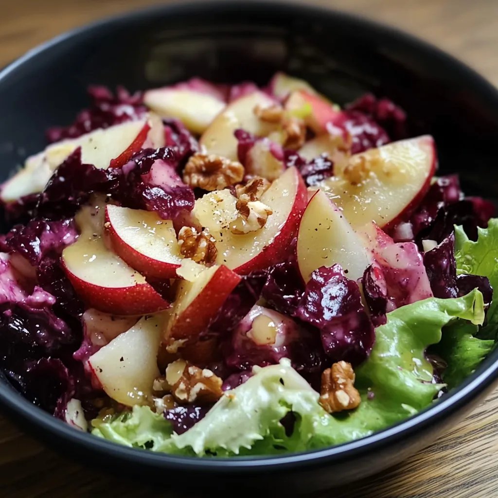 Rotkohlsalat mit Apfel und Walnüssen